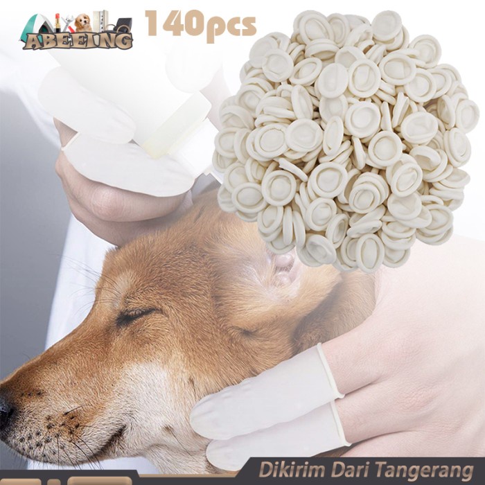 Isi 140 Sarung Tangan Jari Karet Finger Cots Latex Finger Gloves