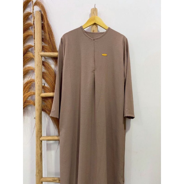 [BEST SELLER] Daily Polos Long Busui | Gamis Simple Abaya-Deep Taupe