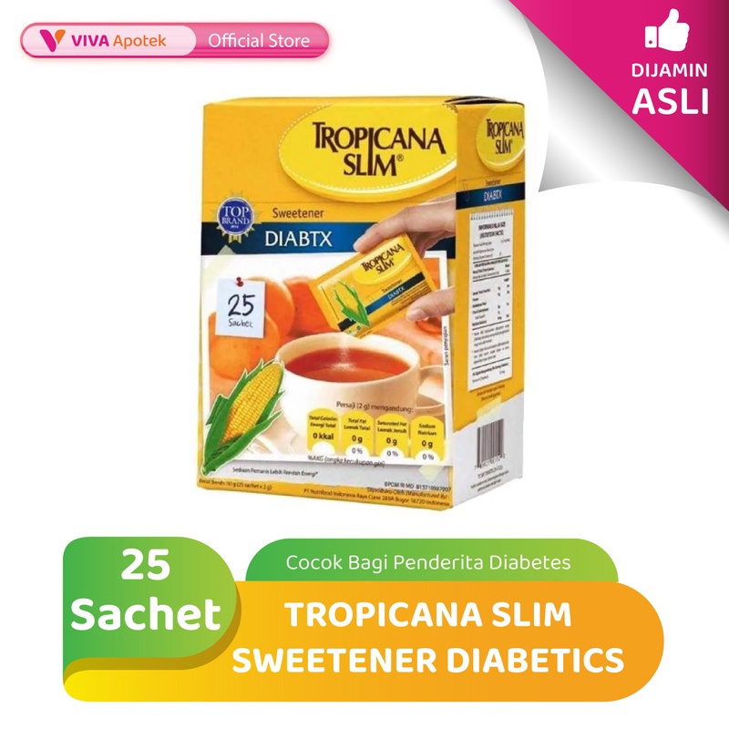 Promo Harga Tropicana Slim Sweetener Diabtx 25 pcs - Shopee
