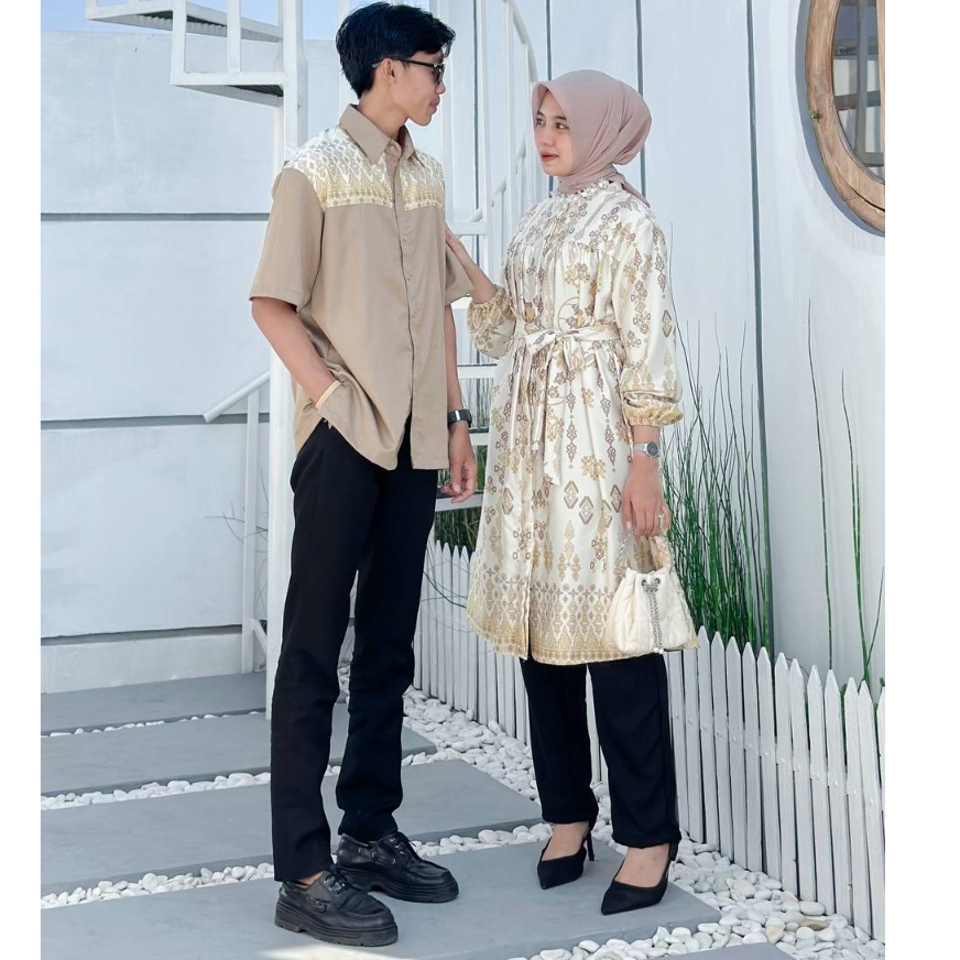 [NEW COLLECTIONS] BEST SELLER MEYKA SET DAN TARA KEMEJA ETHNIC BATIK BAJU COUPLE KONDANGAN SIMPLE
