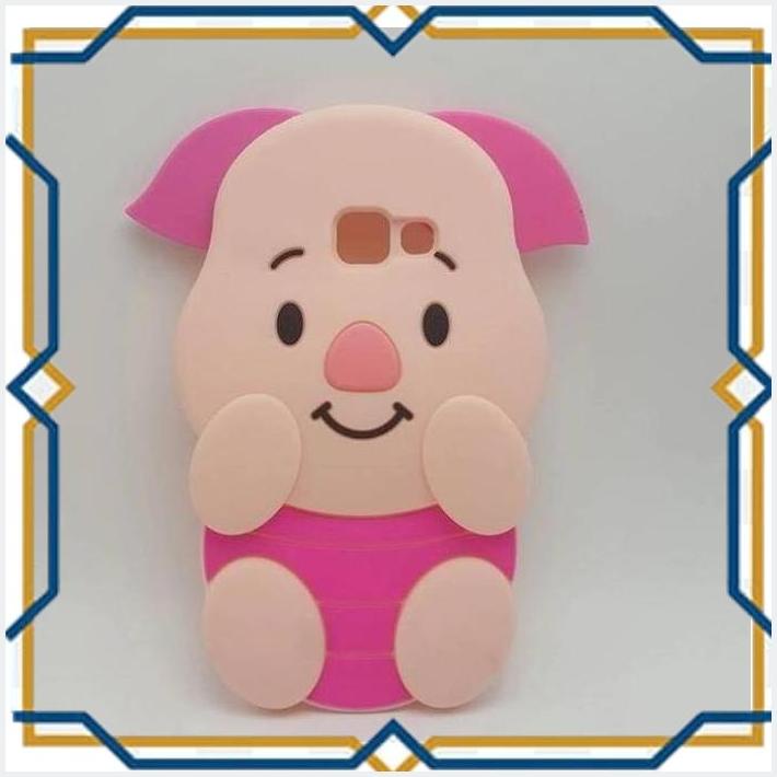 CASE KARAKTER PIG SAMSUNG GALAXY J7 PRIME SILIKON 3D BONEKA BABI PINK [NXD]