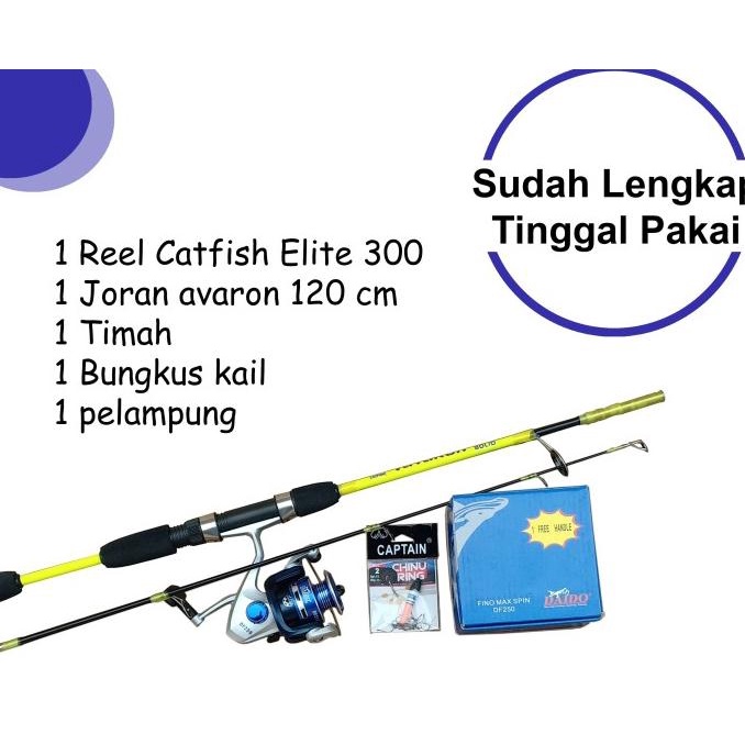 Set Alat Pancing Kolam Ikan Joran Fiber Solid&Daido Fino Maxs SPIN