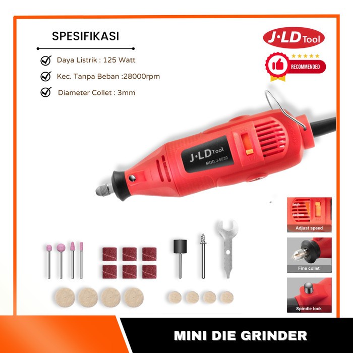 JLD TOOL J6030 Mini Grinder Mesin Rotary Tools Die Grinda Gerinda Bor