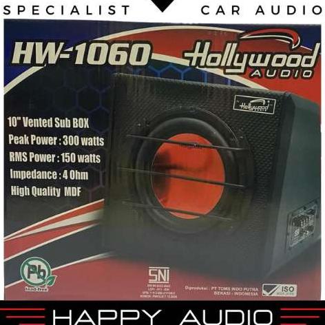 Subwoofer BassBox Aktif Hollywood HW-1060 10 Inch Speaker Audio Mobil