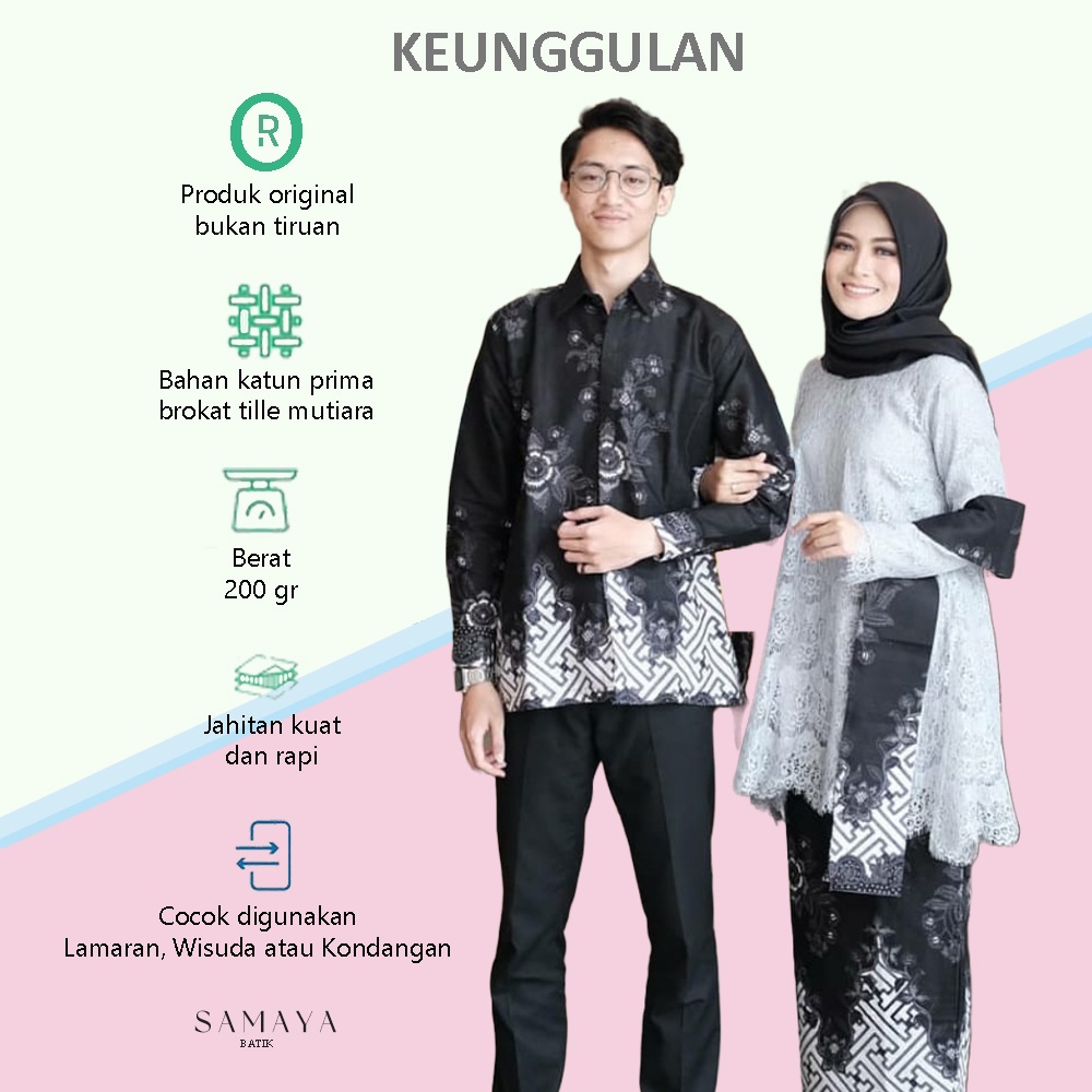 [EXCLUSIVE] MODEL TERKINI SAMAYA BATIK - Kebaya Couple Modern Remaja untuk wisuda lamaran tunangan