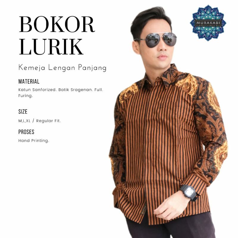 [EXCLUSIVE] MODEL TERKINI KEMEJA BATIK SOLOBOKOR LURIK SOGAN COKLAT BATIK COUPLE KEMEJA PRIA DAN