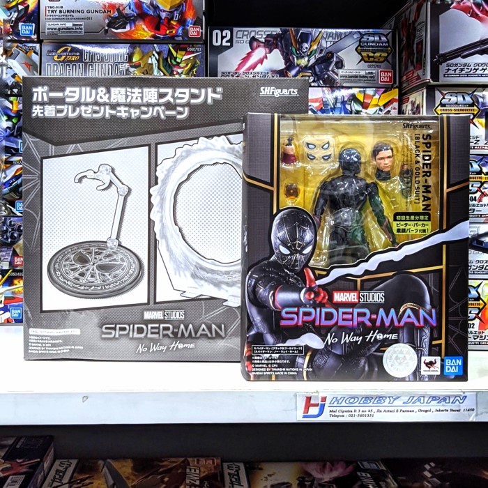 [Ori] Shf Spiderman Spider Man No Way Home Black  Gold Suit Bandai Terbatas