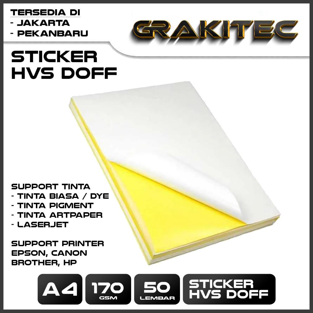 

Special Sticker HVS A4 isi 50 lembar / Kertas Stiker Inkjet Doff Matte A4 Grakitec !!
