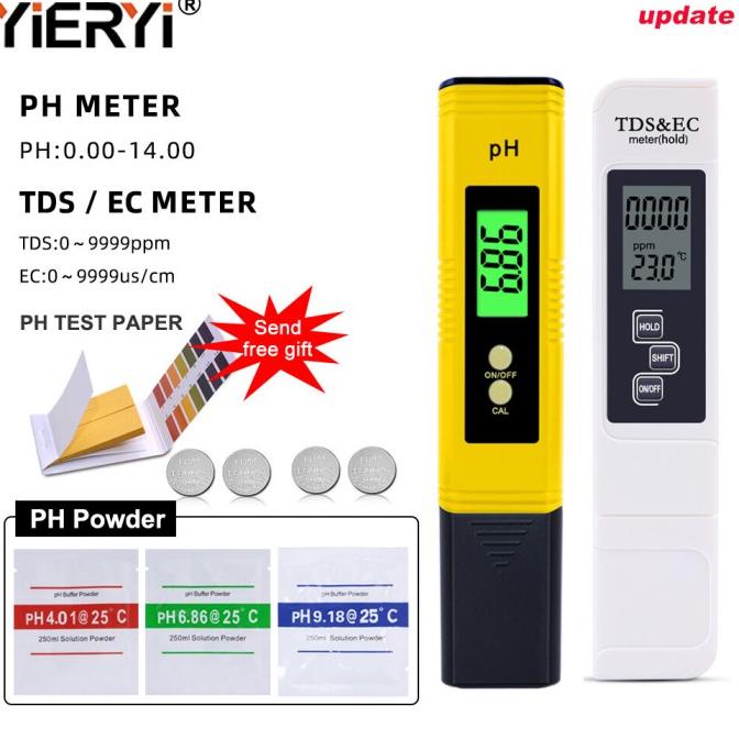 Diskon Yieryi 2Pcs Alat Laboratorium Air Ph/Ec/Tds/Orp Meter Pengukur