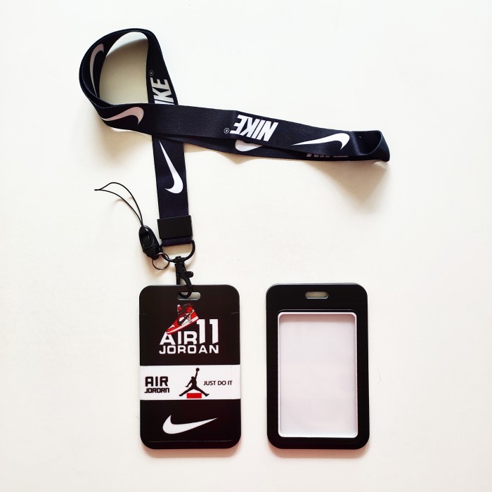 

ID CARD HOLDER NAME TAG LANYARD / KALUNG KARTU BLACK WHITE NIKE AJ 2