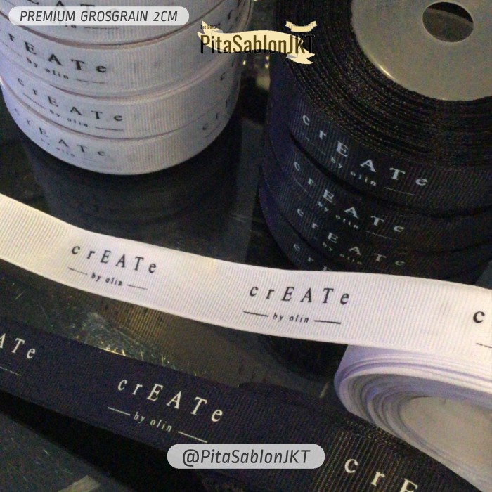 

Promo Po 7-14 Hari 2 - 4 Cm Pita Sablon Grosgrain Custom Logo Grossgrain