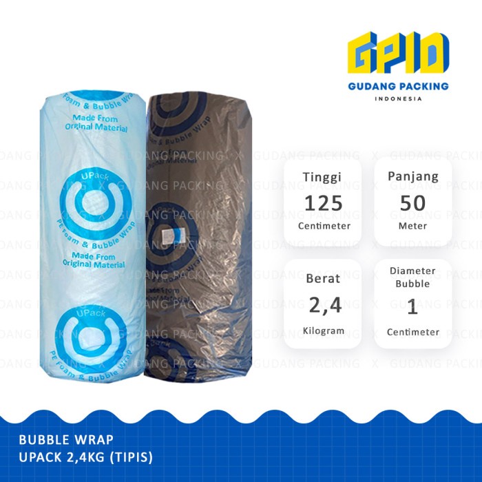 

Promo (Gosend/Grab) U-Pack - Bubble Wrap Warna Hitam / Bening 125Cm X 50 M