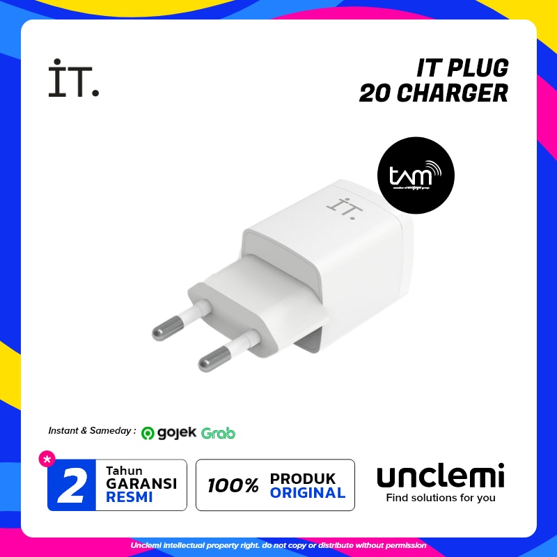 It Plug 20 Charger - White / It Plug 20W Charger Wall / It 20W Kepala Charger / It Plug 20W Charger