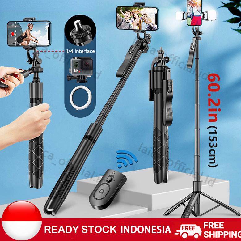 BIG SALE [BISA COD] L16 Tongsis Tripod lampu LED Gimbal Stabilizer Bluetooth Selfie Stick Remote wit