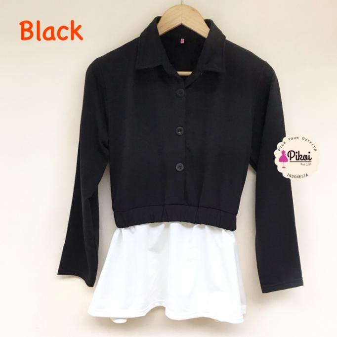 Kaos Lengan Panjang / Blouse Hijab / Atasan Muslim Korea / Button Top Original