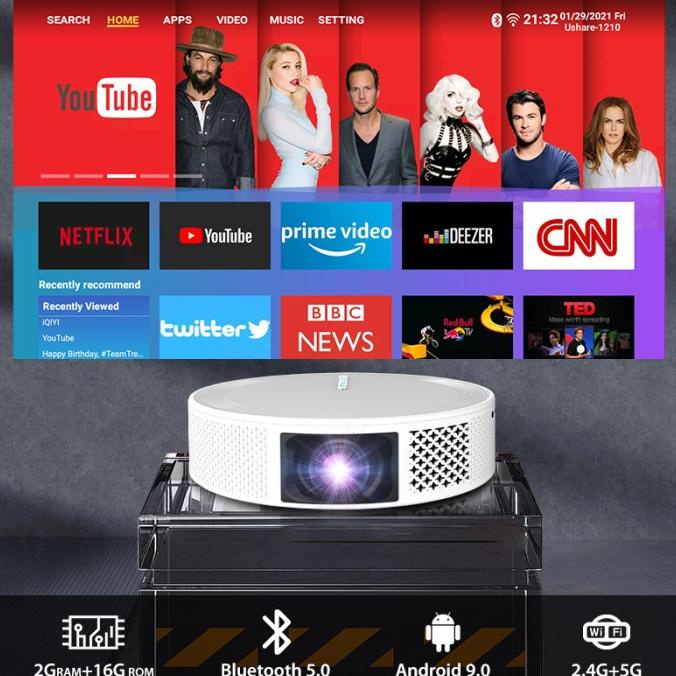 Proyektor Tripsky T269 Smart Projector 10000Lumen Hd Android Proyektor