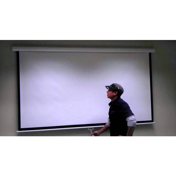 Screen Projector Wall Manual 120" Layar Proyektor Manual Gantung 120"