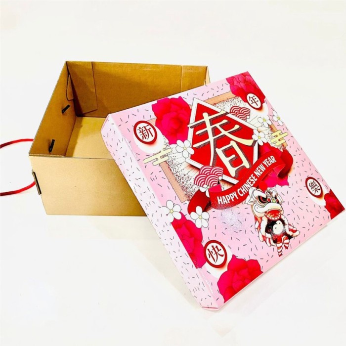 Box Cake Imlek Kotak Roti Kue Lapis Legit 25x25 Dus Bolu Jinjing CNY