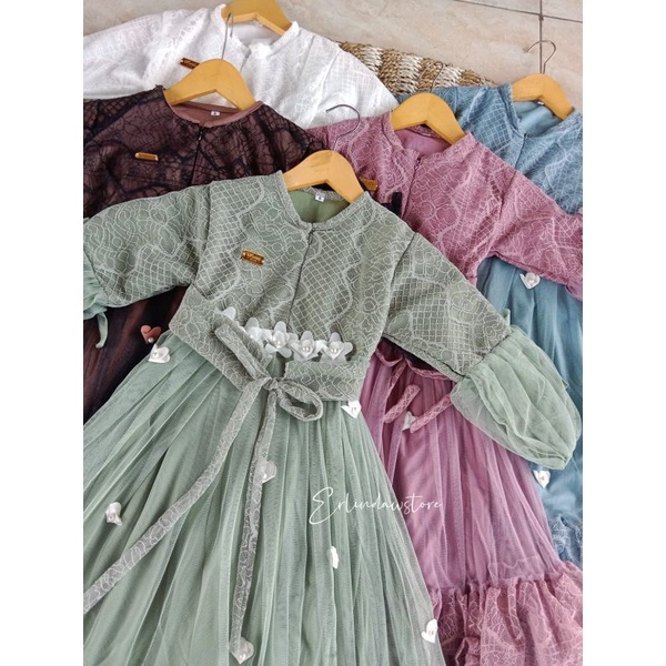 LULA DRESS KIDS SIZE L (ANAK 8-12 TAHUN) GAMIS PESTA ANAK PEREMPUAN GAMIS KONDANGAN ANAK ANAK