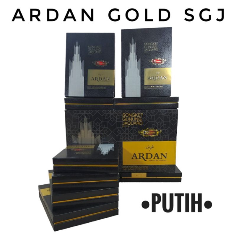 Sarung Ardan Gold Songket Gunung Jacquard (SGJ) Putih Ecer Grosir SN