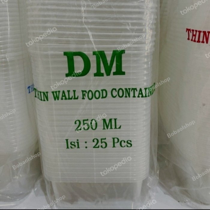 1 Dus Thinwall Container Dm 250 Ml/Kotak Makan Plastik 250Ml
