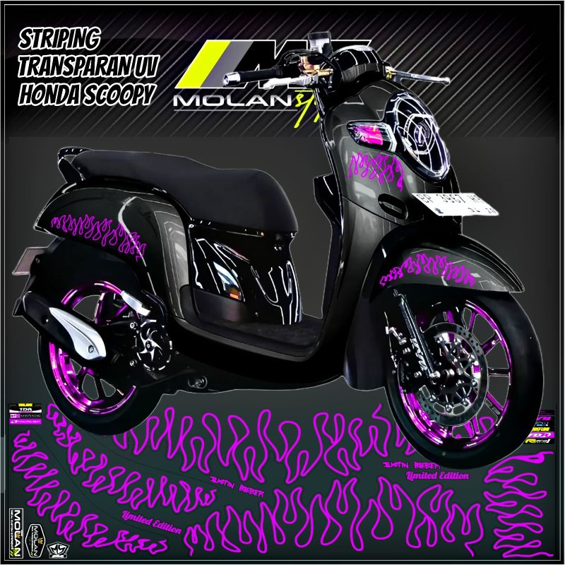 Decal Sticker Striping Variasi Transparan Uv Scoopy Api New Scoopy Api Scoopy Karbu Api Scoopy Fi Ap
