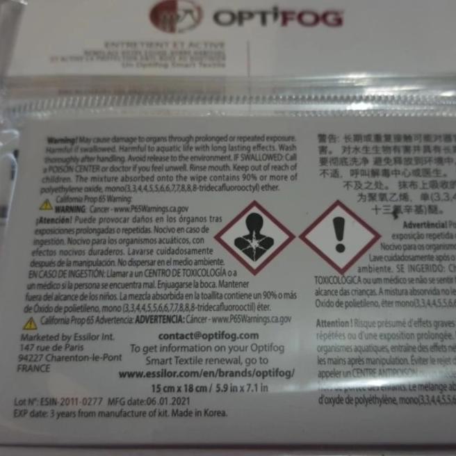 Lap Optifog Essilor/Lap anti embun Essilor Ready