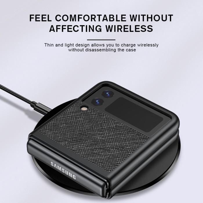 Case Lipat Samsung Galaxy Z Flip 4 Leather Hardcase Cover Flip4 Casing