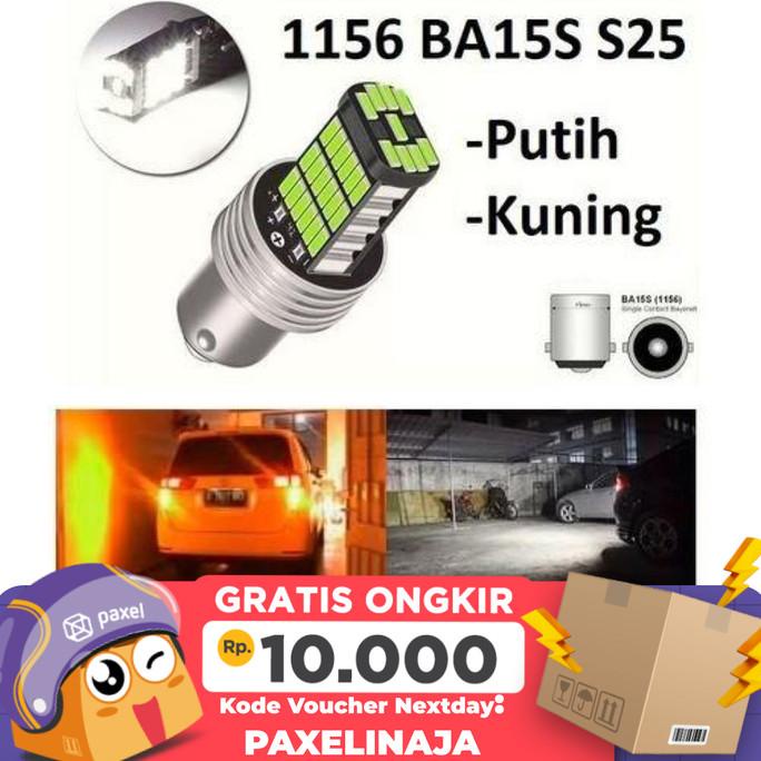 ] Lampu LED S25 1156 BA15S 45 SMD Sein MobilMotor Bayonet RAWAWA X PAXEL