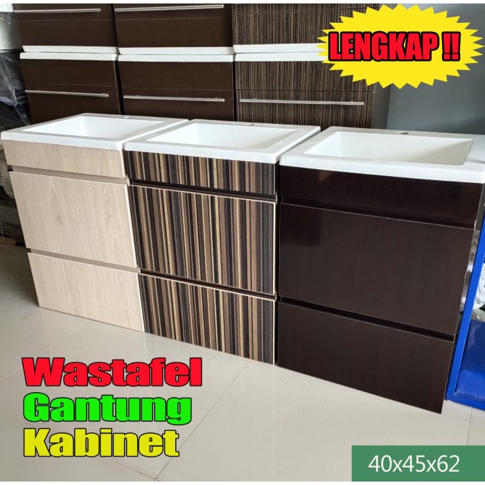 Wastafel Kabinet / Wastafel Gantung / 2 laci penyimpanan