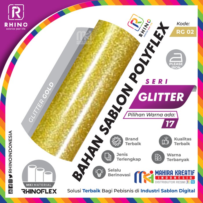 

Polyflex Korea / poly flex / Rhino flex GLITTER Gold