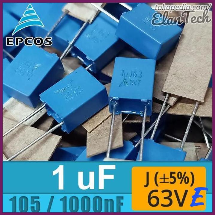 | EA | EPCOS 1UF / 105 / 1000NF J 63V 1 UF CAPACITOR KAPASITOR ELANTECH