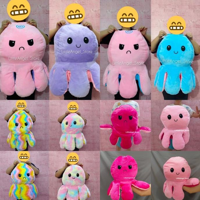 Boneka Cumi Gurita Octopus Tiktok Super Jumbo Giant Bolak Balik