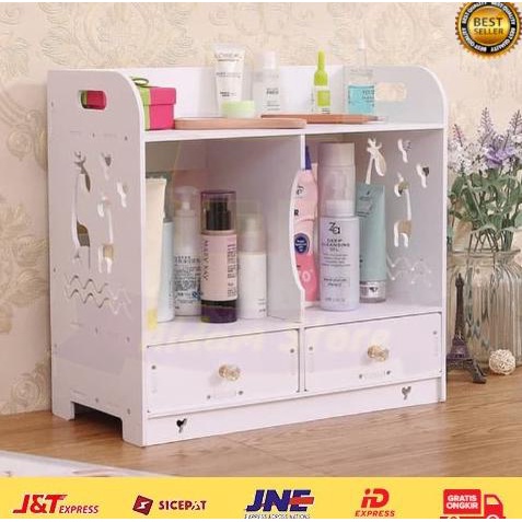 Rak Kosmetik Mini Plastik kayu WPC kotak Penyimpanan Skincare