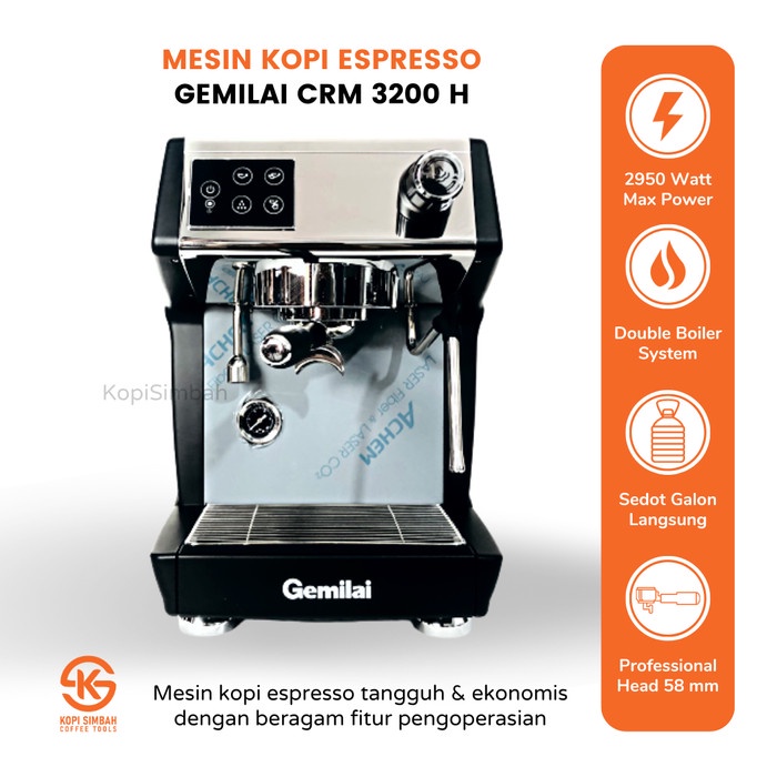 ] Mesin Kopi Espresso Gemilai CRM 3200H Alat Seduh Pembuat Coffee Maker