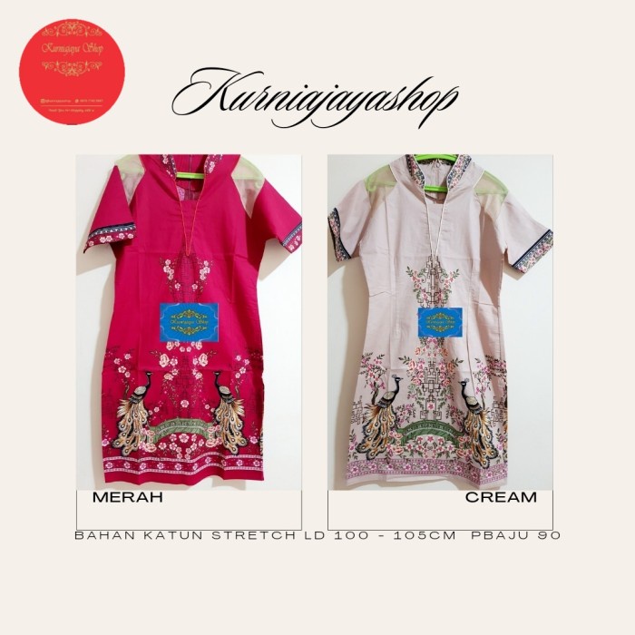 Cheongsam Dress/Dress Batik Jumbo/Batik Bigsize/Baju Imlek/