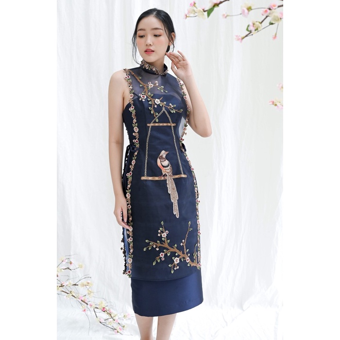 Bao Pencil Qipao Navy