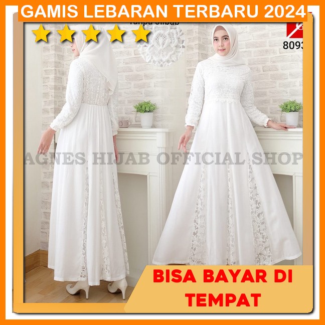 Gamis Putih Dewasa Premium Gamissyari Haji Khimar Syari Jumbo Abaya Mewah Elegan Ihram Wanita Set Ga