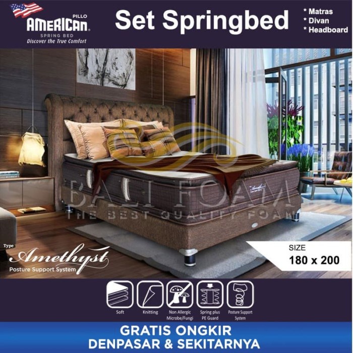 Buruan beli] American Pillo Set Amethyst Posturepedic Kasur Spring Bed 180 x 200