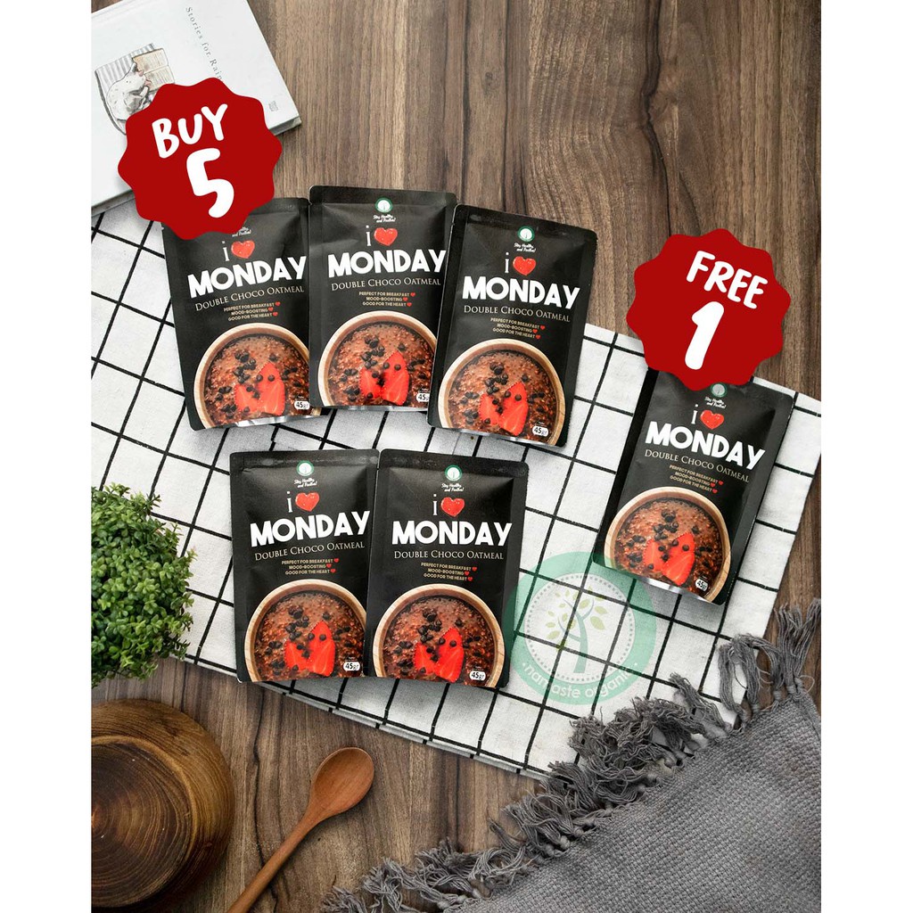 

Buy 5 Get Free 1 - I Heart Monday Double Choco Oatmeal 45Gr