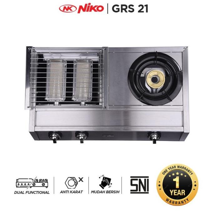 Niko Grs21 Kompor Panggang Sosis 2 Tungku 2In1 Niko Grill Free Selang