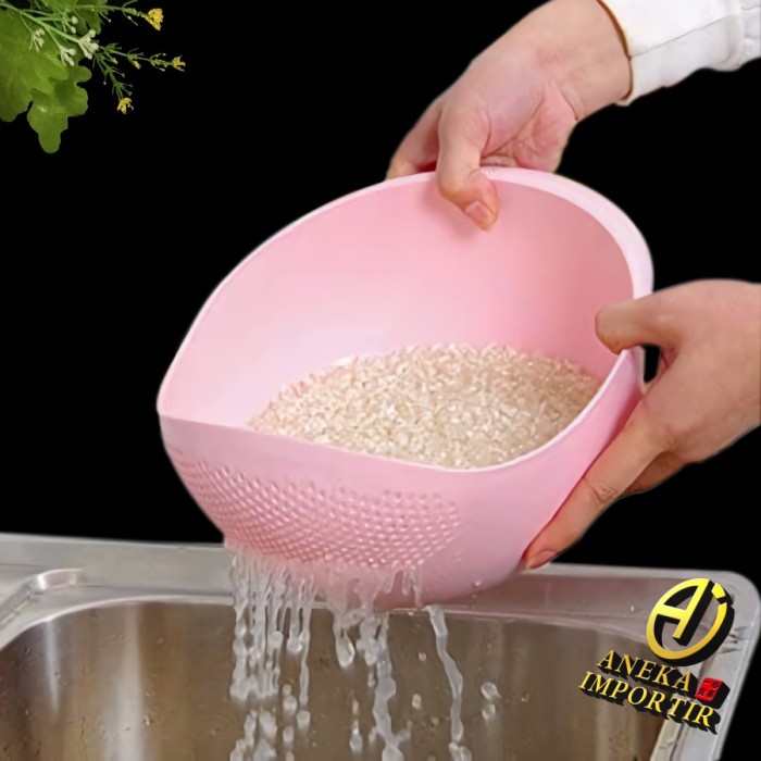 

Wadah Baskom Saringan Ganda Cuci Buah Sayur 2 In 1