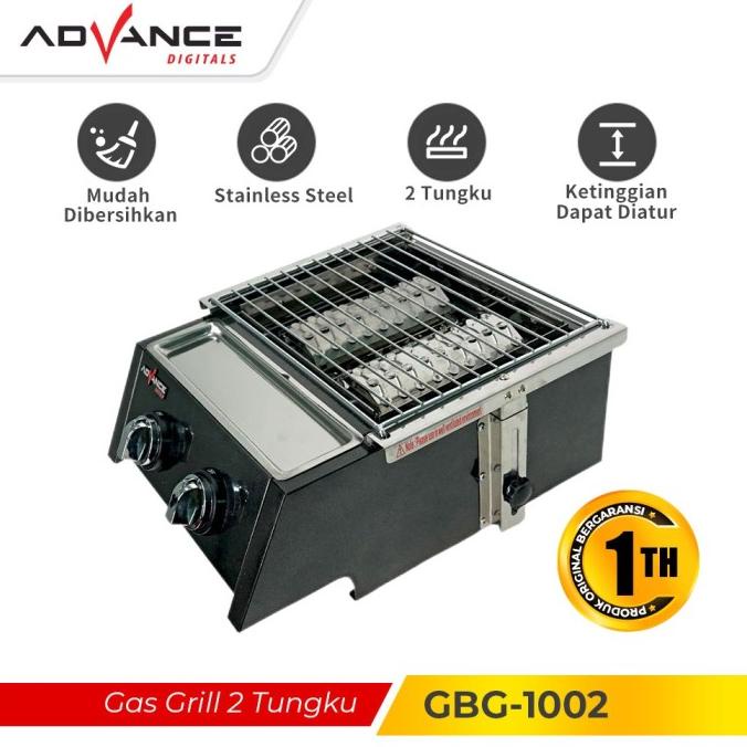 Fu960 Hladvance Gbg-1002 Kompor Gas Tungku Model Panggang 2 Tungku