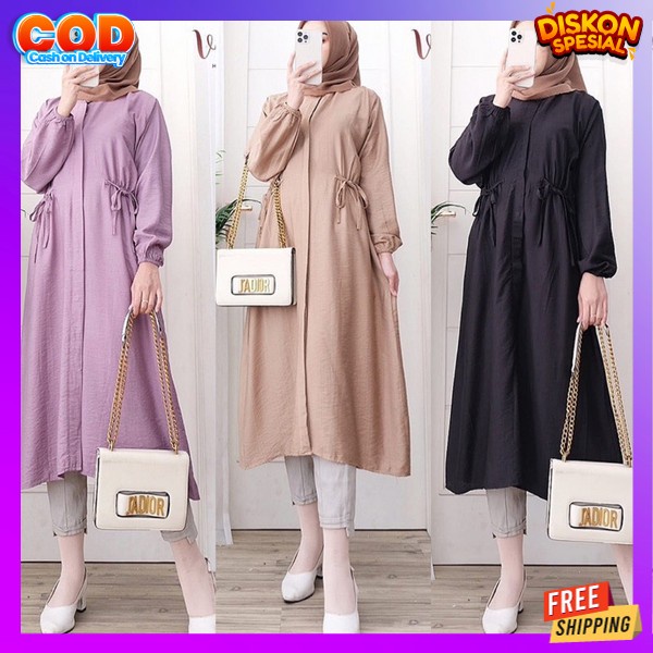 Bsju Thunic Elegan Atasan Tunika Remaja Tunix Kondangan Fashionable Long Tunik Perempuan Tunik Midi 