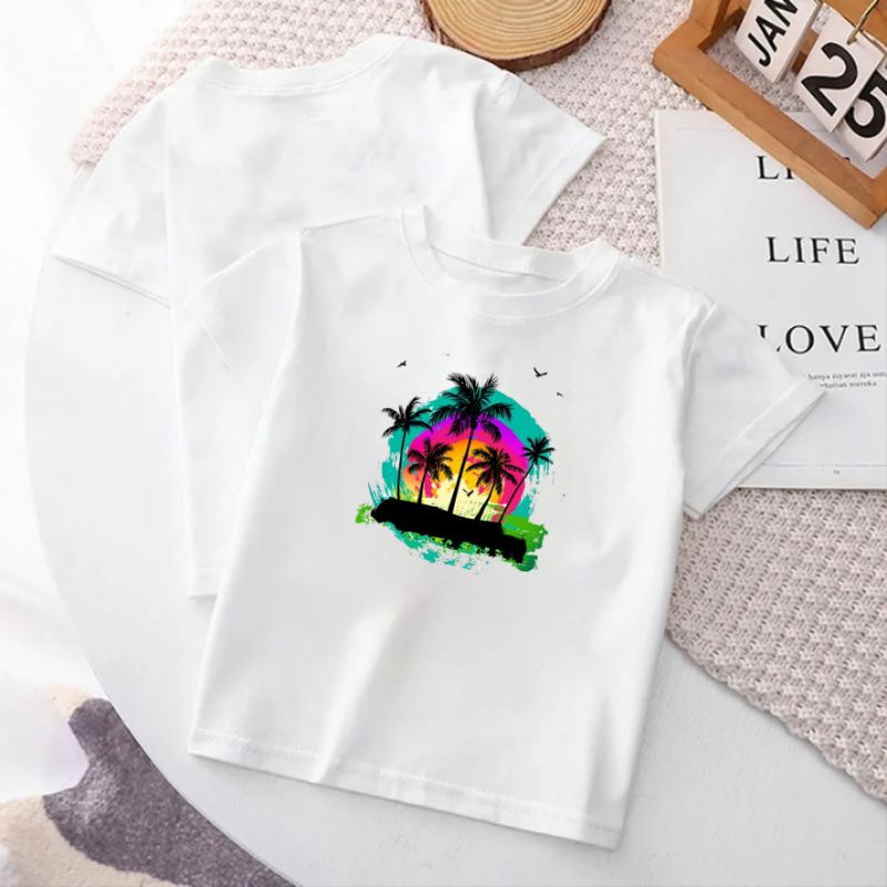 Baju Anak Perempuan Pantai Kaos Distro Anak 2-16th Kaos Anak Lengan Pendek Cod