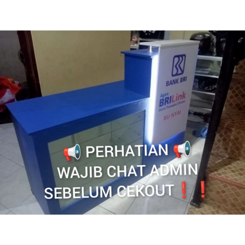 MEJA BRILINK/ MEJA KASIR / MEJA TOKO / MEJA BANK / MEJA KANTOR / MEJA RESEPSIONIS TERLARIS / ETALASE