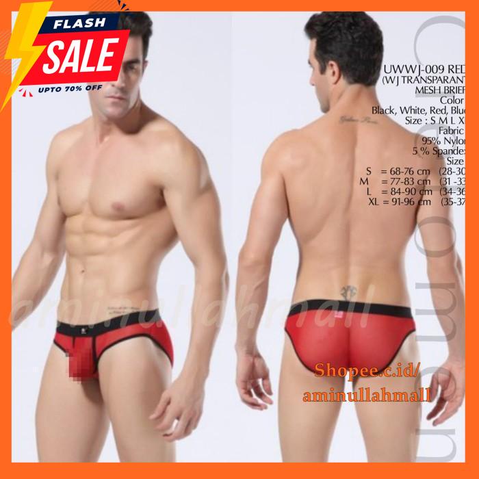 CELANA DALAM PRIA  UWWJ-009 BLUE CD SEMPAK TRANSPARAN CELANA DALAM BRIEF TERBAIK