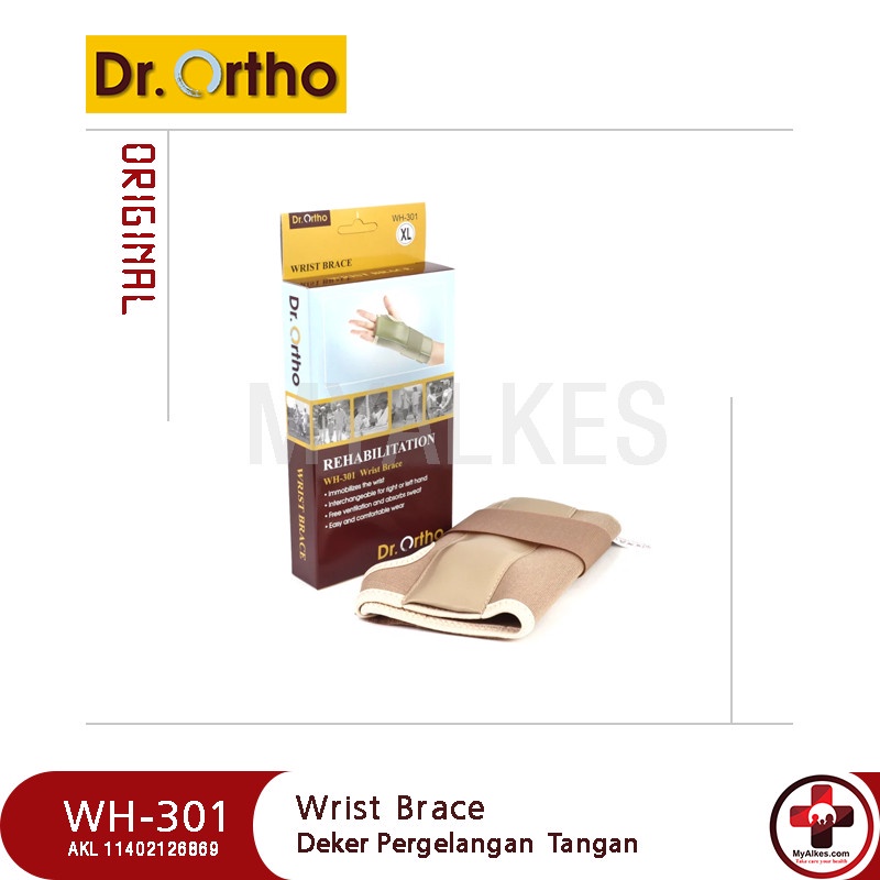Deker Tangan / Wrist Brace Dr. Ortho WH-301 Terapi Carpal Tunnel Syndrome