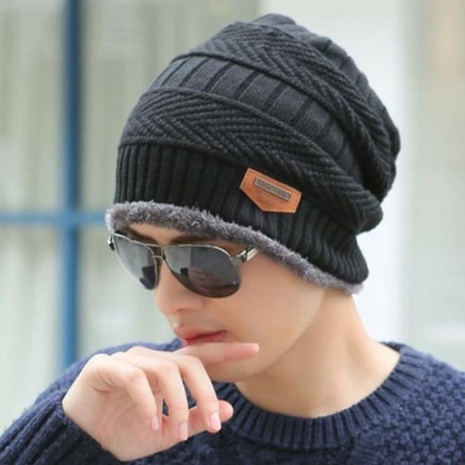 Topi Kupluk Dewasa - Topi Rajut Musim Dingin - Topi Kupluk Pria
