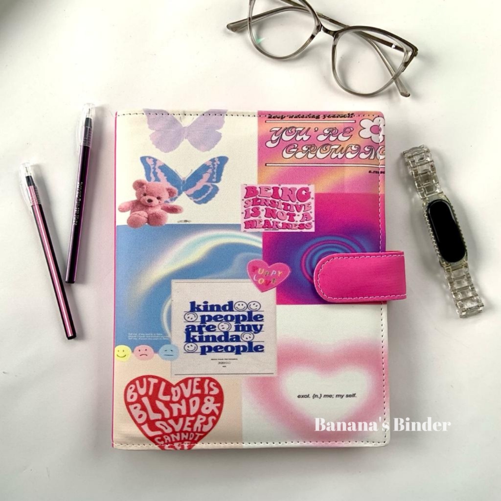 

Binder Aesthetic Pink Printing A5 & B5 Free Kertas Pul